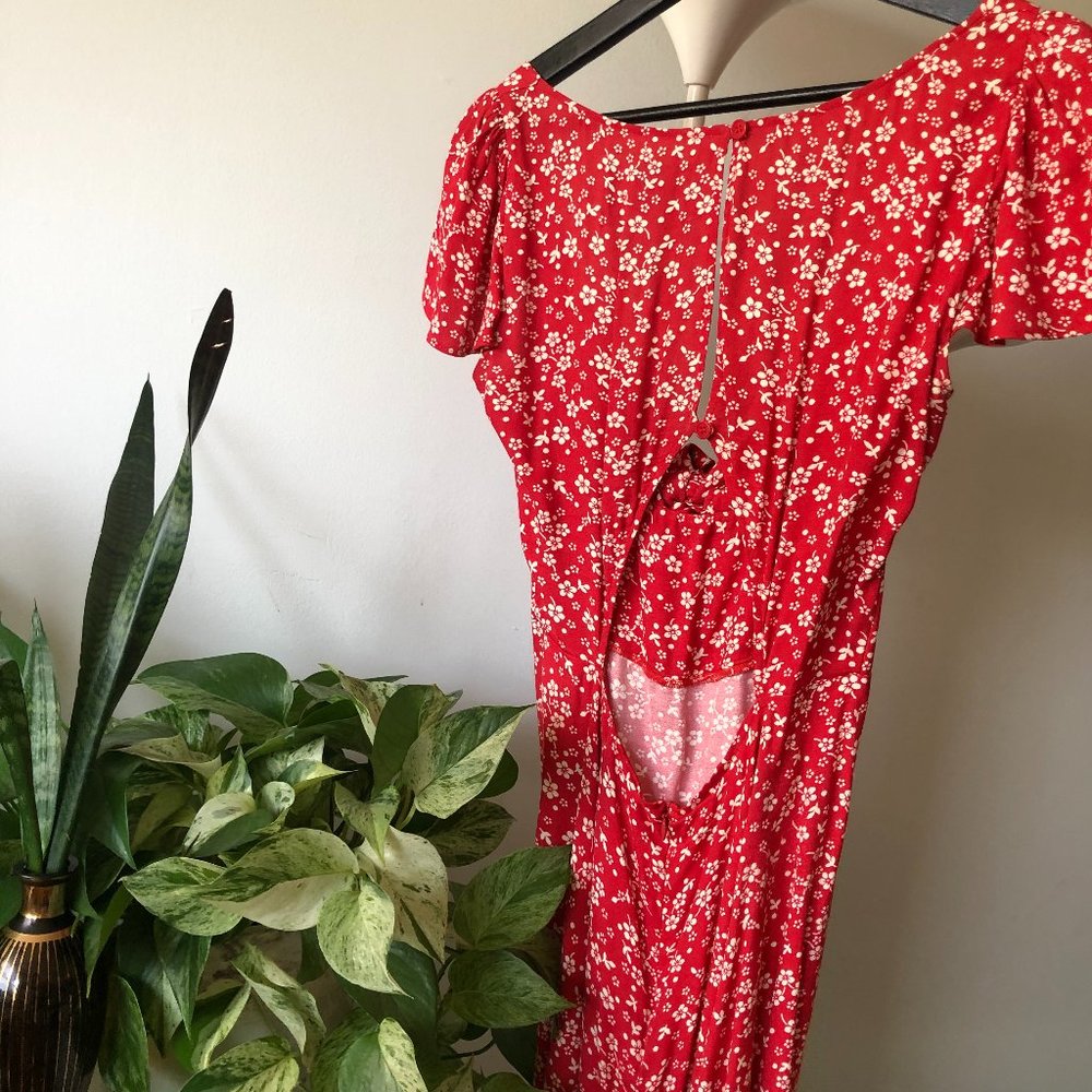 Reformation Red Floral Mini Dress - Picture 4 of 4